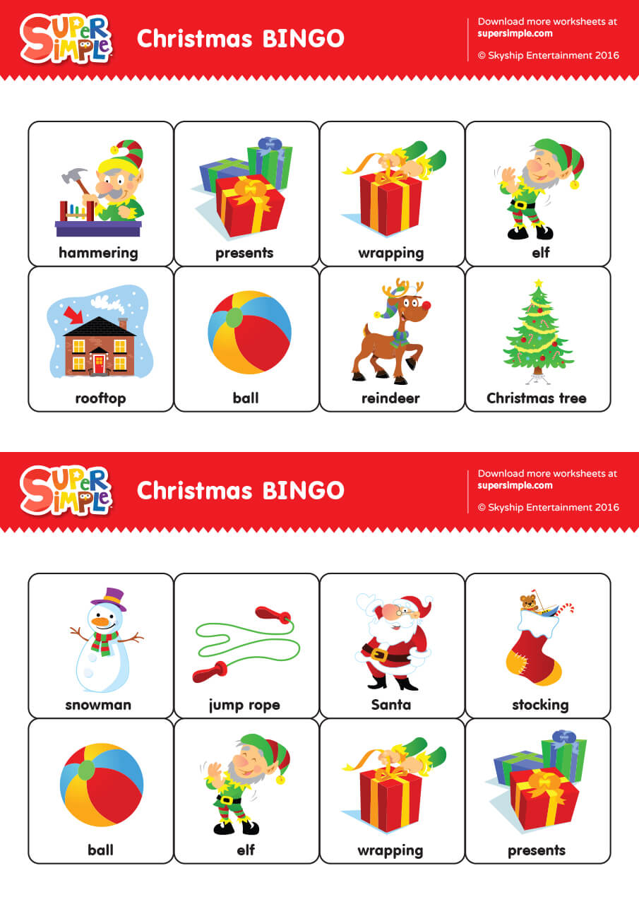 christmas bingo cards - super simple